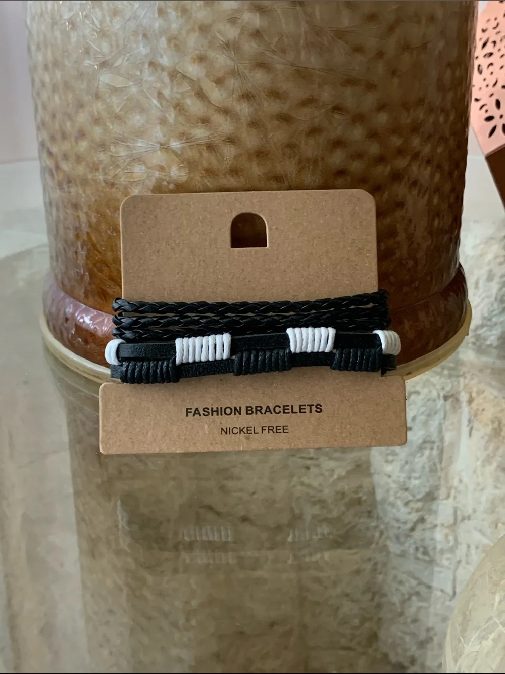 Black and White Men’s Fashion Bracelet Set